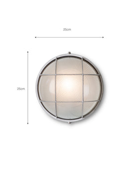 Chatham Bulkhead Light Round - Aluminium, Grey