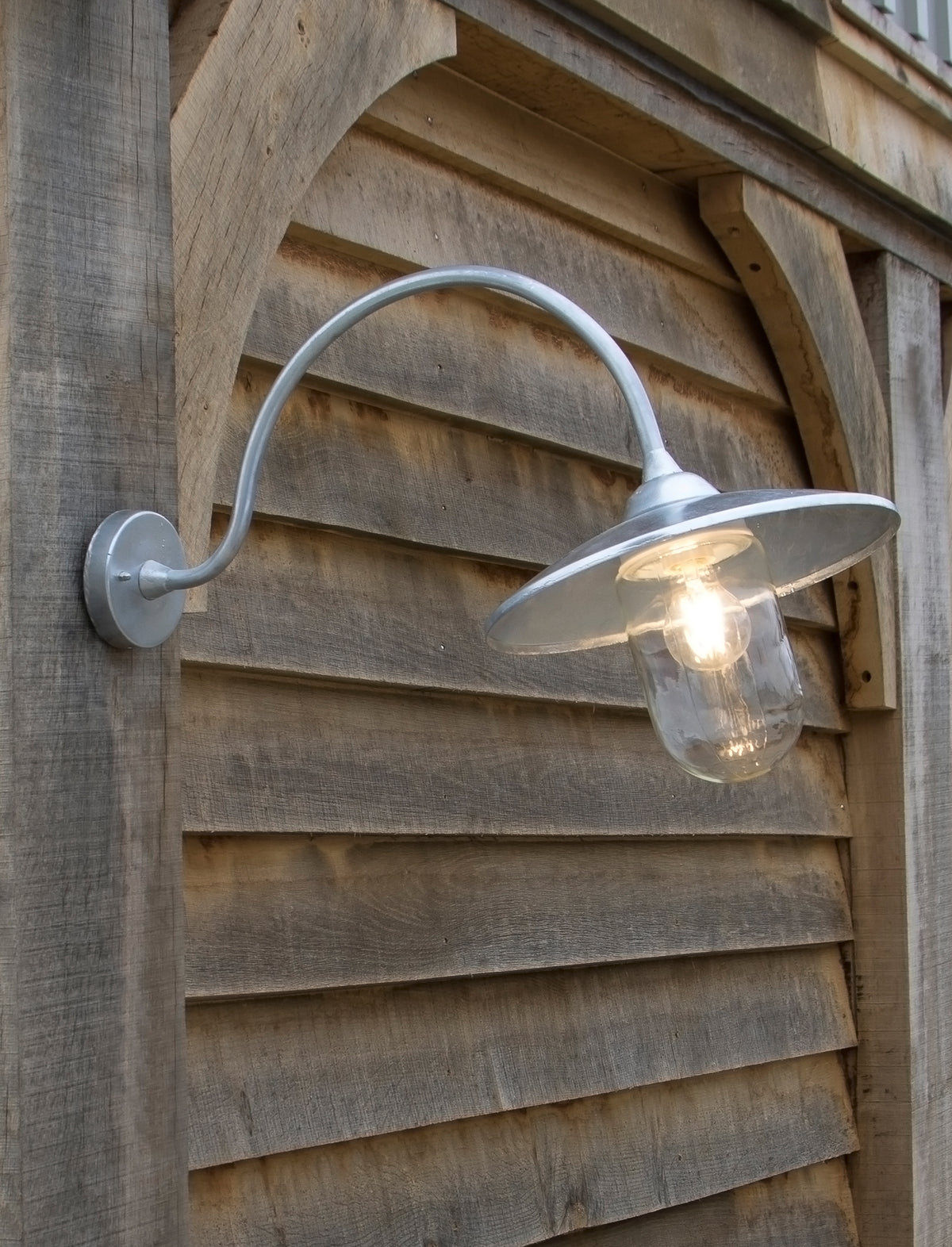 St Ives Arched Swan Neck - Galvanised Steel, Silver