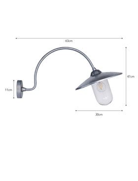 St Ives Arched Swan Neck - Galvanised Steel, Silver