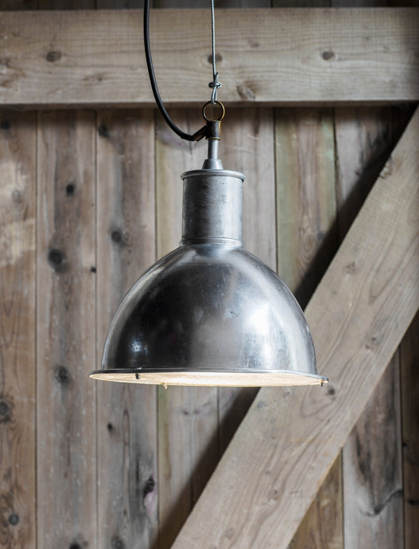 St Ives Bay Outdoor Pendant Light - Galvanised Steel, Silver