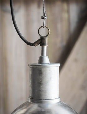 St Ives Bay Outdoor Pendant Light - Galvanised Steel, Silver