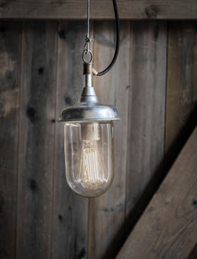 St Ives Harbour Outdoor Pendant Light - Galvanised Steel, Silver
