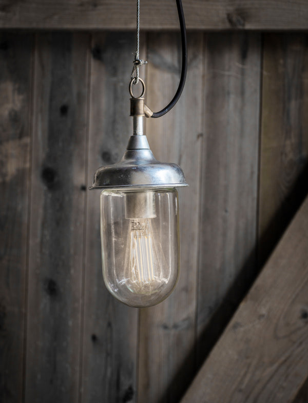 St Ives Harbour Outdoor Pendant Light - Galvanised Steel, Silver
