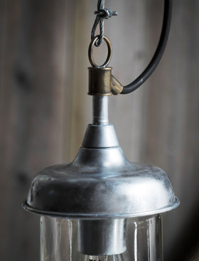 St Ives Harbour Outdoor Pendant Light - Galvanised Steel, Silver