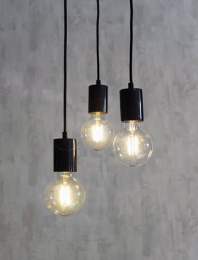 Lansdowne 3 Light Pendant - Marble, Black