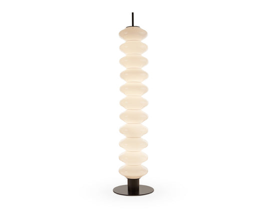 Jana Floor Lamp - Glass, Black Iron Base