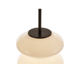 Jana Floor Lamp - Glass, Black Iron Base