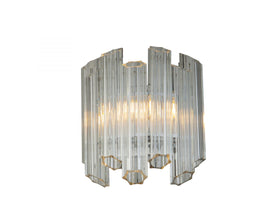 Quartz Wall Light - Crystal Glass, Polished Nickel