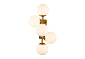 Vanessa Wall Light - Opal Glass, Brass Finish