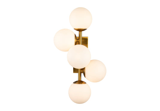 Vanessa Wall Light - Opal Glass, Brass Finish