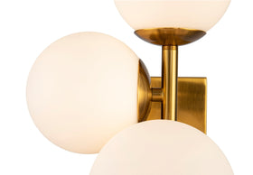 Vanessa Wall Light - Opal Glass, Brass Finish