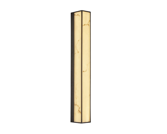 Stripe Wall Light - Matt Black, Iron and Faux Alabaster