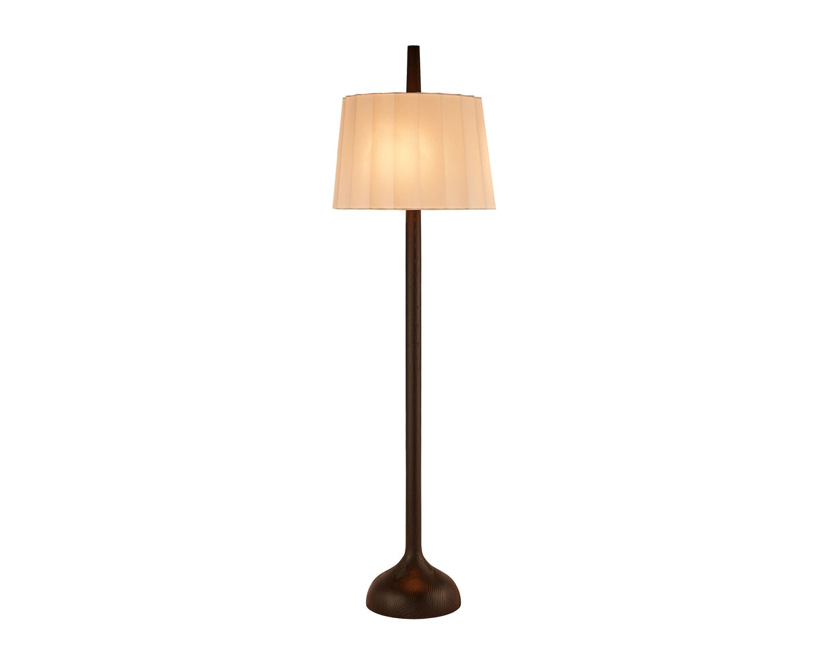 Conti Floor Lamp - White Linen/Black Ash