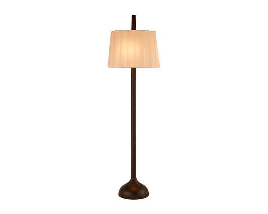 Conti Floor Lamp - White Linen/Black Ash