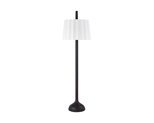 Conti Floor Lamp - White Linen/Black Ash
