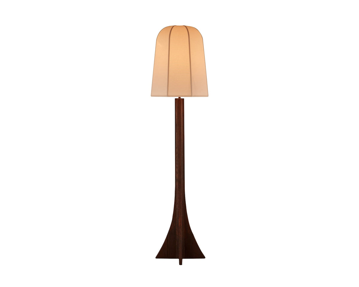 Axel Floor Lamp - Classic Brown Ash/White Linen