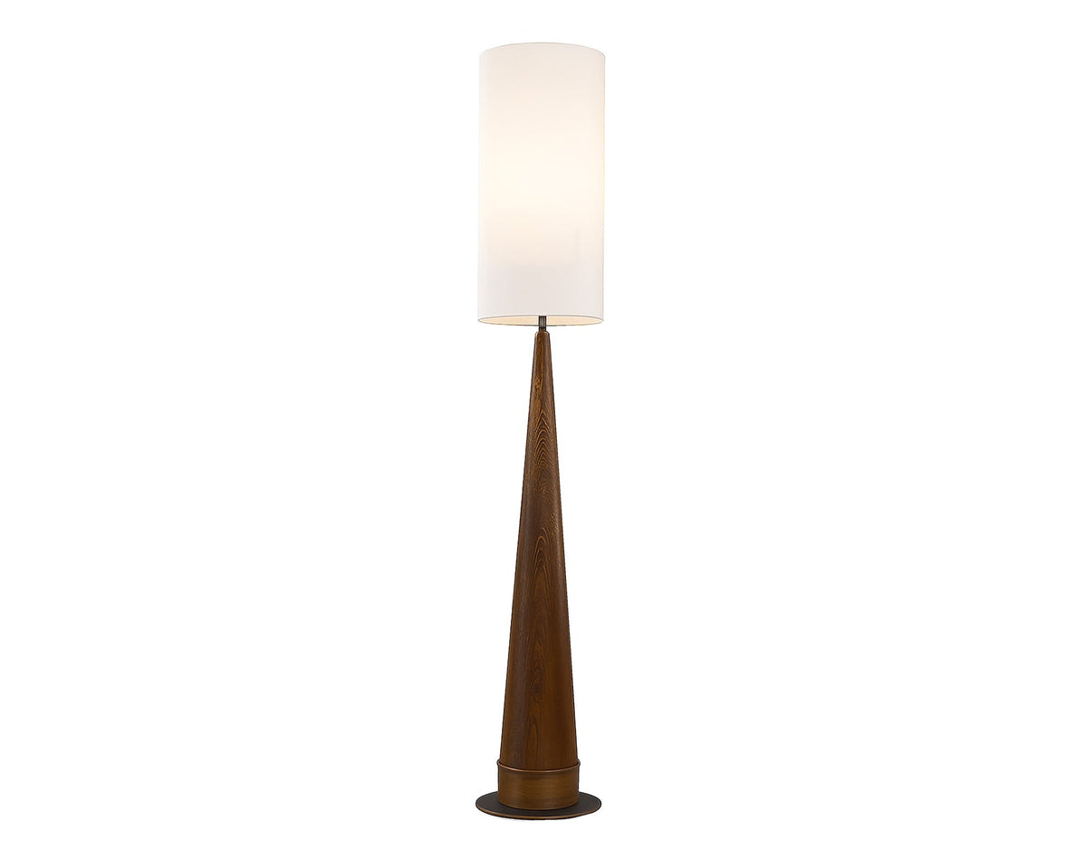 Velta Floor Lamp - Classic Brown Ash and Antique Bronze