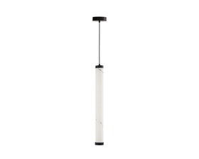 Abaco Pendant Lamp - Alabaster Effect/Black Metal