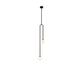 Arket Pendant Lamp - White Frosted Glass Globe/Black Metal