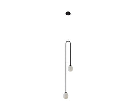Arket Pendant Lamp - White Frosted Glass Globe/Black Metal