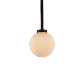 Arket Pendant Lamp - White Frosted Glass Globe/Black Metal