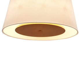 Mila Ceiling Lamp - Brushed Antique Brass/Off White Linen Shade