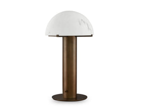 Aston Table Lamp - Alabaster Effect and Antique Brass