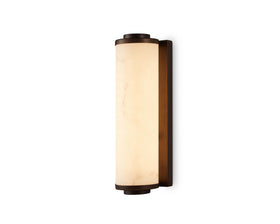 Fento IP44 (Small) Wall Light - Antique Bronze and Alabaster Effect