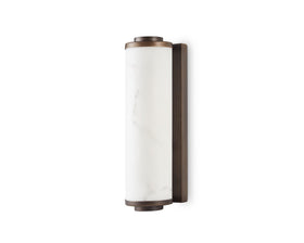 Fento IP44 (Small) Wall Light - Antique Bronze and Alabaster Effect