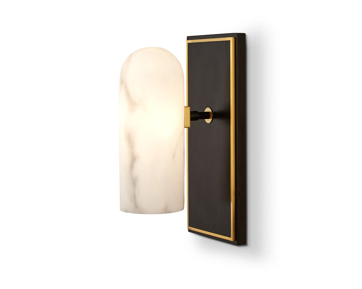 Amatti Wall Light - Alabaster Effect, Black, Brass