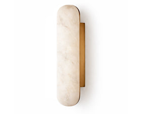 Alura IP44 Wall Light - Alabaster and Brushed Brass