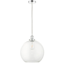 Lewis 1 Light Medium Glass Ball Pendant Polished Chrome