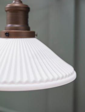 Beaulieu Wall Light Fluted Cone - Antique Bronze - Chalk