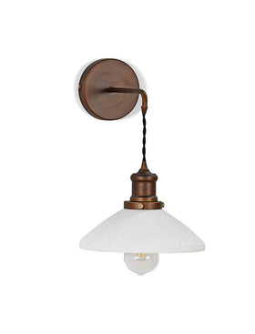 Beaulieu Wall Light Fluted Cone - Antique Bronze - Chalk