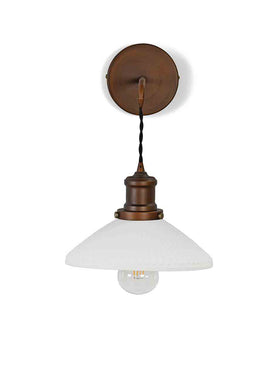 Beaulieu Wall Light Fluted Cone - Antique Bronze - Chalk