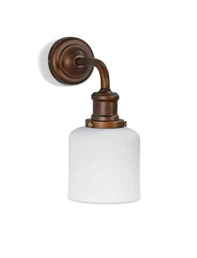 Beaulieu Wall Light Fluted Cylinder - Antique Bronze - Chalk