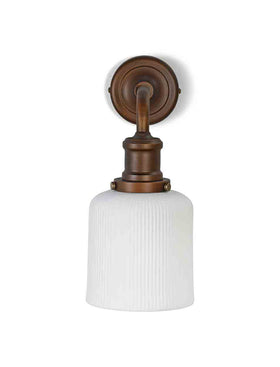 Beaulieu Wall Light Fluted Cylinder - Antique Bronze - Chalk