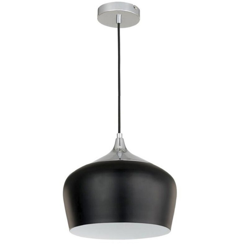 Modena 1 Light Black Metal Pendant