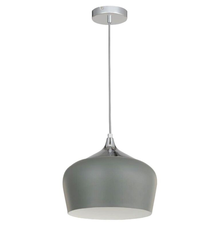 Modena 1 Light Grey Metal Pendant