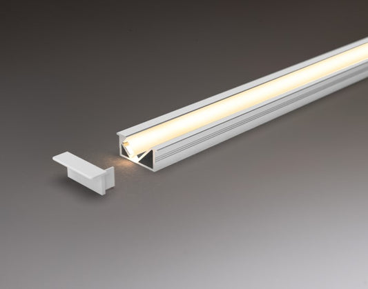 Recessed LED Profile - Angled PRO6R White 26 x 10.5mm