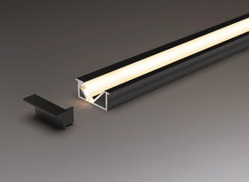 Recessed LED Profile - Angled PRO6R Black 26 x 10.5mm
