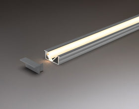 Recessed LED Profile - Angled PRO6R Silver 26 x 10.5mm