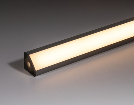 Corner LED Profile - Standard PRO7 Black 18 x 18mm