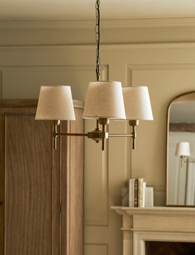 Peartree 3 Light Ceiling Chandelier - Steel, Antique Bronze