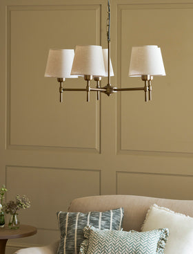 Peartree 5 Light Ceiling Chandelier - Steel, Antique Bronze