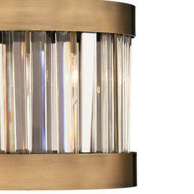 Pandora 1 Light Crystal Wall Light Antique Brass