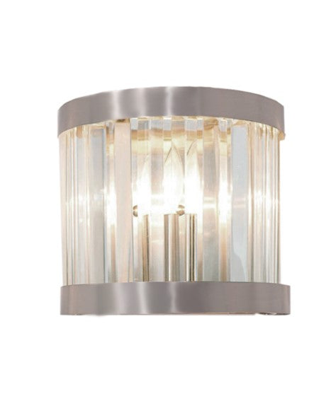 Pandora 1 Light Crystal Wall Light Satin Chrome