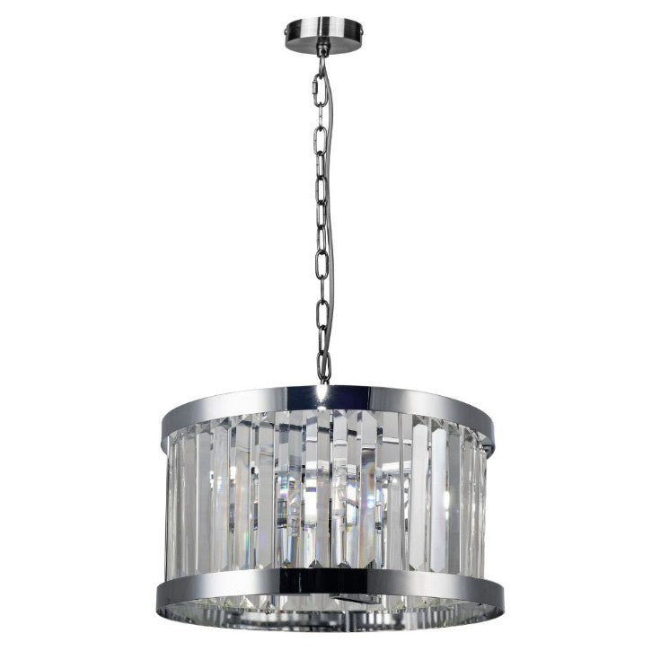Pandora 3 Light Crystal Pendant Polished Chrome
