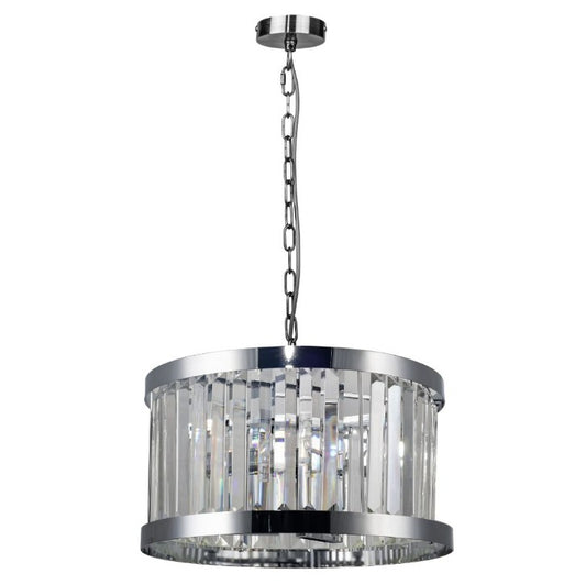 Pandora 3 Light Crystal Pendant Polished Chrome