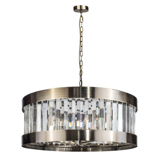 Pandora 5 Light Crystal Pendant Antique Brass